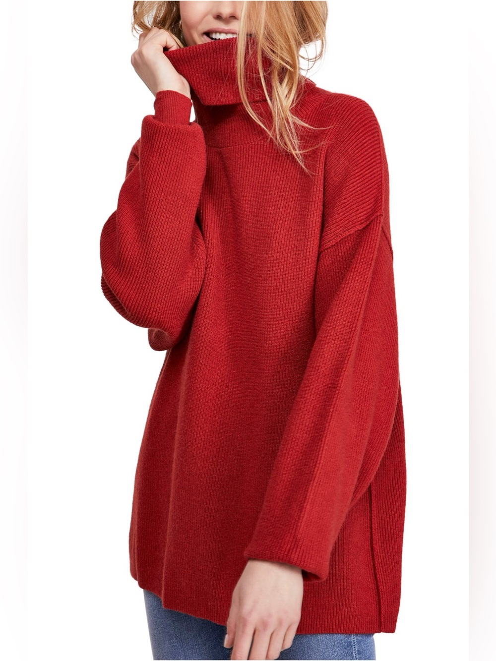 Free People Softly Structured Knit Tunic, cowl neck sweater